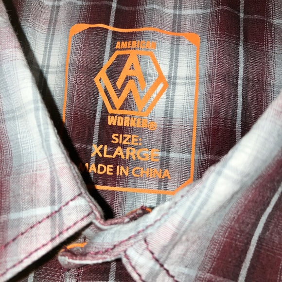 American Worker Shirt Men’s Short Sleeve Button Up-XL - Picture 2 of 3